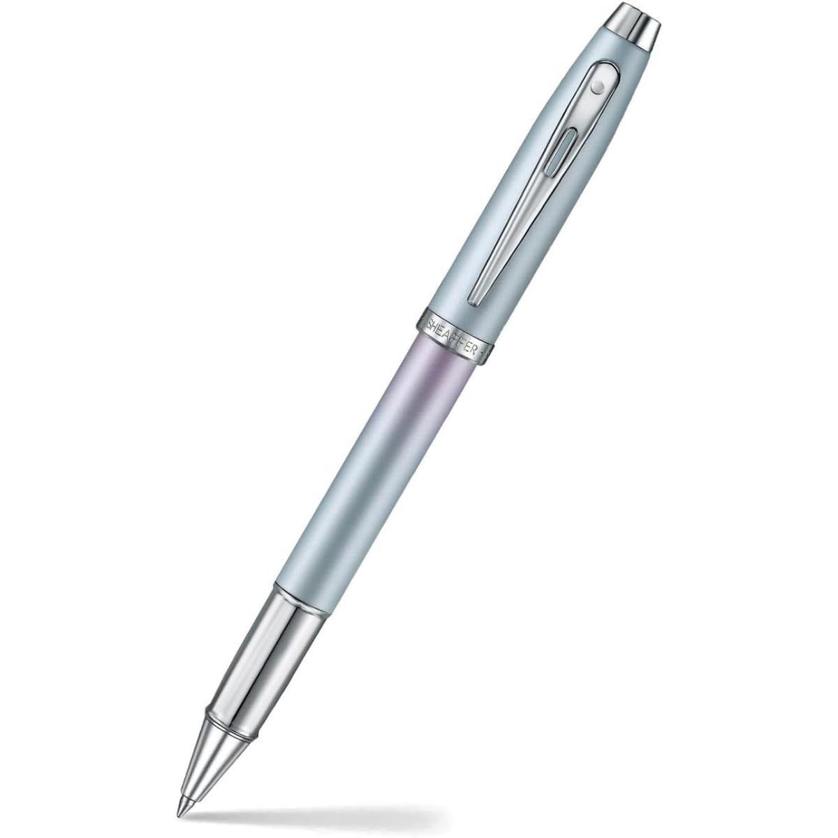 Sheaffer 100 9376 Expressions Blue and Pink Pearlised Gradient Rollerball Pen with Chrome-plated Trims